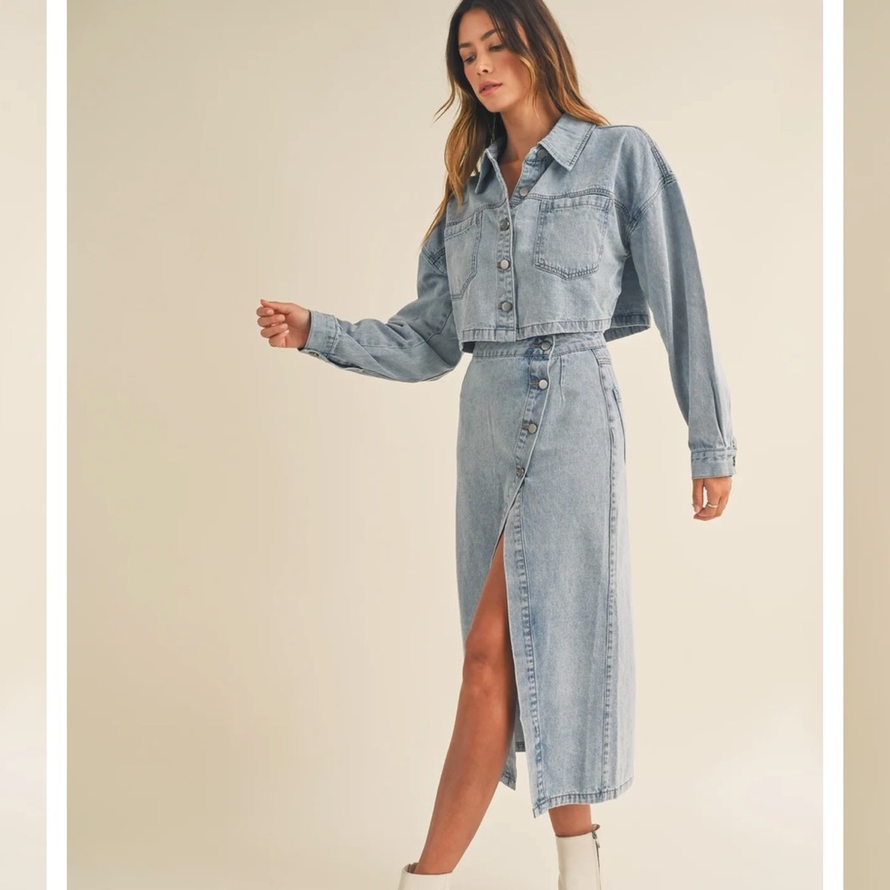 Denim skirt set